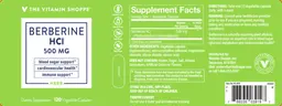 Label for Berberine HCl 500 mg
