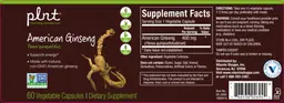 Label for American Ginseng