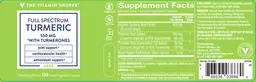 Label for Full Spectrum Turmeric 550 mg with Turmerones