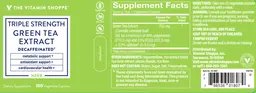 Label for Green Tea Extract Triple Strength