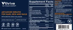 Label for Advanced Keratin for Hair, Skin and Nails