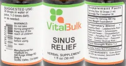 Label for Sinus Relief