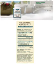 Label for Vitality Coldwater Omega-3