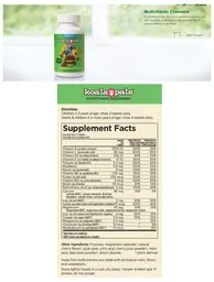 Label for Koala Pals Multivitamin Supplement Cherry Burst