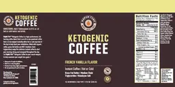 Label for Ketogenic Coffee French Vanilla Flavor