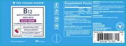 Label for B12 Methylcobalamin 1000 mcg Black Cherry