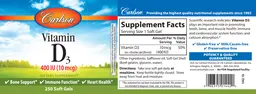 Label for Vitamin D3 400 IU (10 mcg)