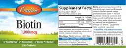 Label for Biotin 1,000 mcg