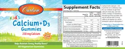 Label for Kid's Calcium+D3 Gummies