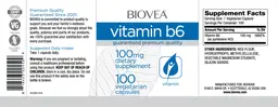 Label for Vitamin B6 100 mg