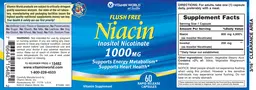 Label for Flush Free Niacin 1000 mg