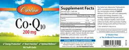 Label for Co-Q10 200 mg