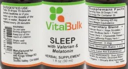 Label for Sleep with Valerian & Melatonin