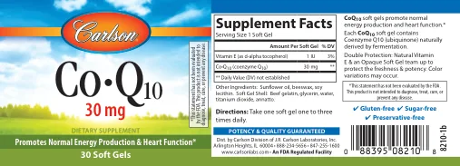 Label for Co-Q10 30 mg