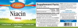 Label for Niacin 500 mg