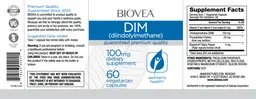 Label for DIM (Diindolylmethane) 100 mg