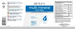 Label for Multi Mineral (Iron Free)