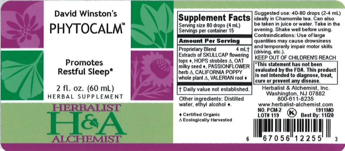 Label for David Winston's Phytocalm