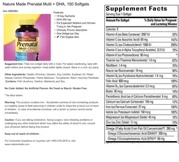Label for Prenatal Multi + DHA