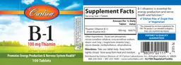Label for B-1 100 mg Thiamin