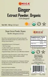 Label for Ginger Extract Powder, Organic