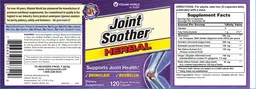 Label for Joint Soother Herbal