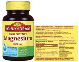 Label for High Potency Magnesium 400 mg
