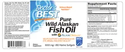 Label for Pure Wild Alaskan Fish Oil with AlaskOmega 1000 mg
