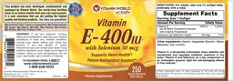 Label for Vitamin E-400 IU With Selenium 50 mcg