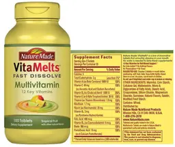 Label for VitaMelts Tropical Fruit
