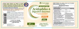 Label for Acidophilus & Digestive Enzymes