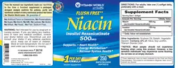Label for Flush Free Niacin 500 mg