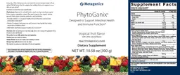 Label for PhytoGanix Tropical Fruit Flavor