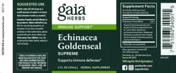 Label for Echinacea Goldenseal Supreme