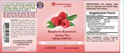 Label for Raspberry Ketones & Green Tea 600 mg Complex