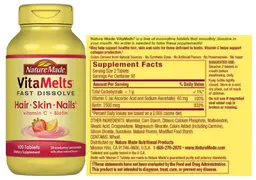 Label for VitaMelts Strawberry Lemonade