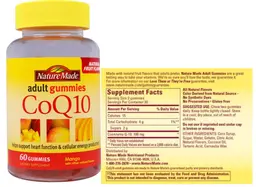 Label for CoQ10 Adult Gummies Mango