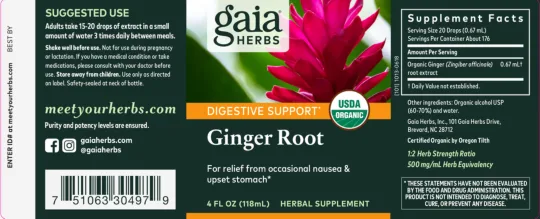 Label for Ginger Root