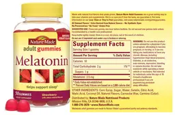 Label for Melatonin Adult Gummies Strawberry