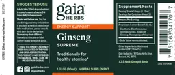 Label for Ginseng Supreme