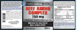 Label for Beef Amino Complex 750 mg