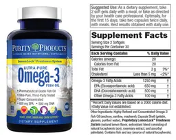 Label for Ultra-Pure Omega-3 Fish Oil