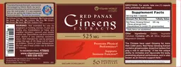 Label for Red Panax Ginseng Extract 525 mg