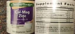 Label for Cal-Mag Zinc with Vitamin D3