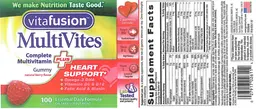 Label for MultiVites Plus Heart Support Natural Berry Flavor