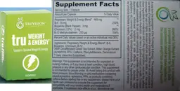 Label for Tru Weight & Energy