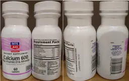 Label for Calcium 600 Plus Vitamin D & Minerals