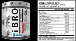 Label for iBro New Generation Preworkout Cherry Colada