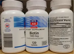 Label for Biotin 1000 mcg