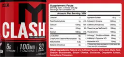 Label for Clash Fully Loaded Pre-Workout